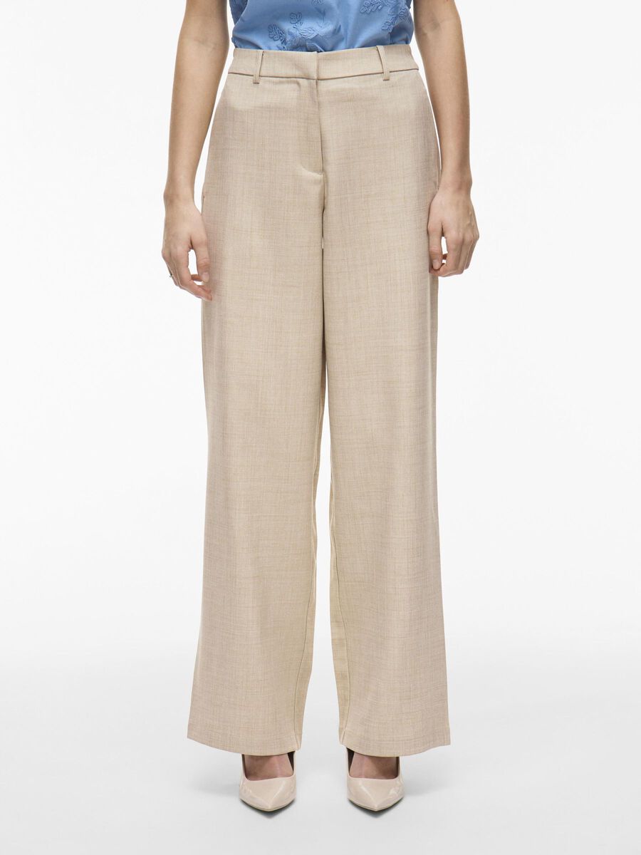 Rossa Wide Leg Pants (Super Light/Natural Melange)