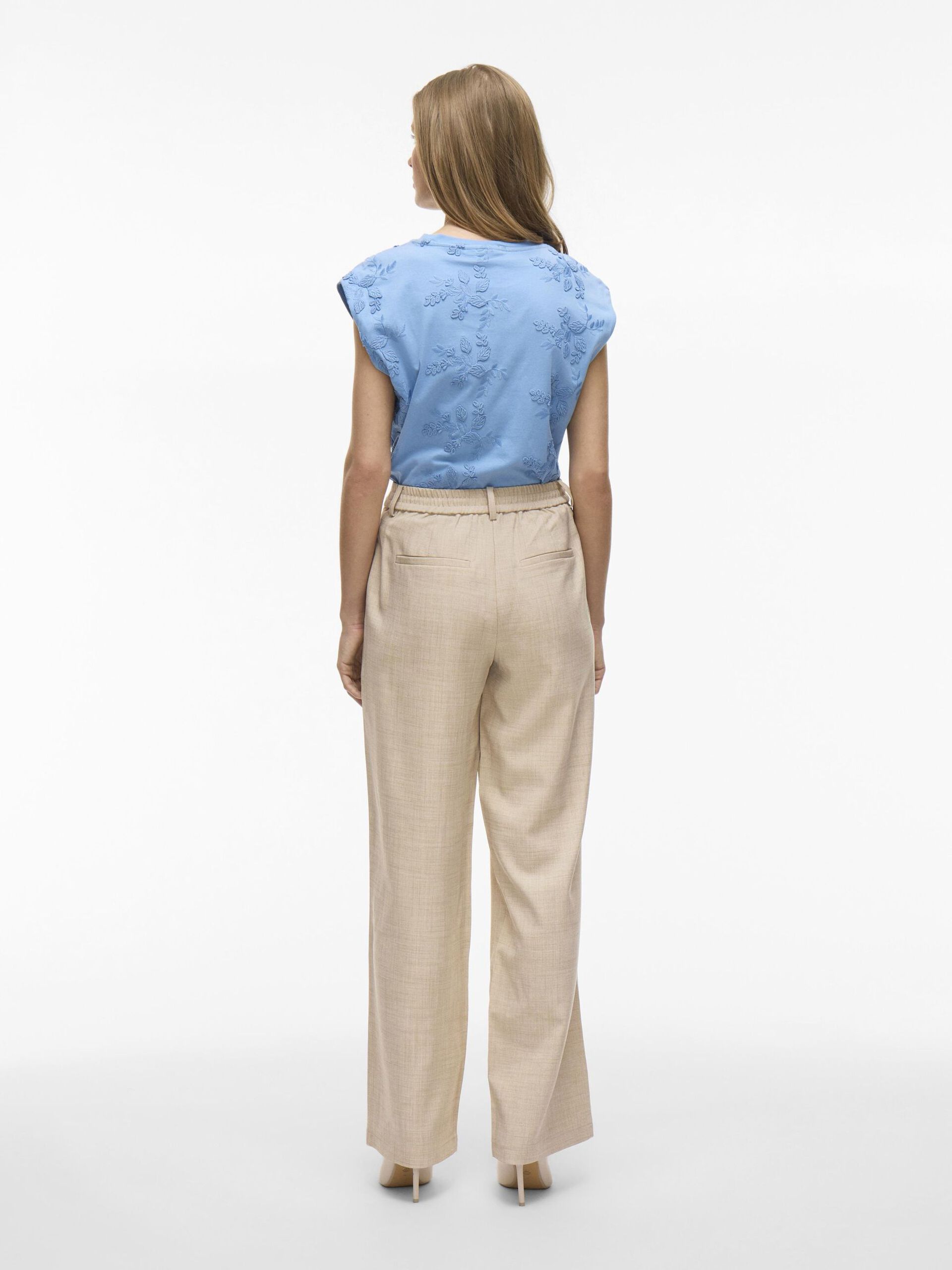 Rossa Wide Leg Pants (Super Light/Natural Melange)