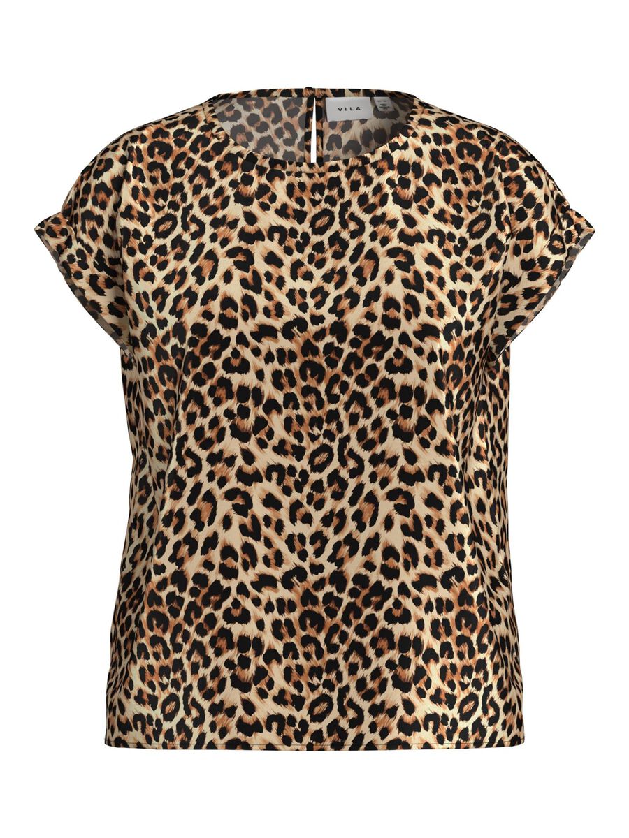 Elle Satin Top (Caramel Cafe/Leopard)