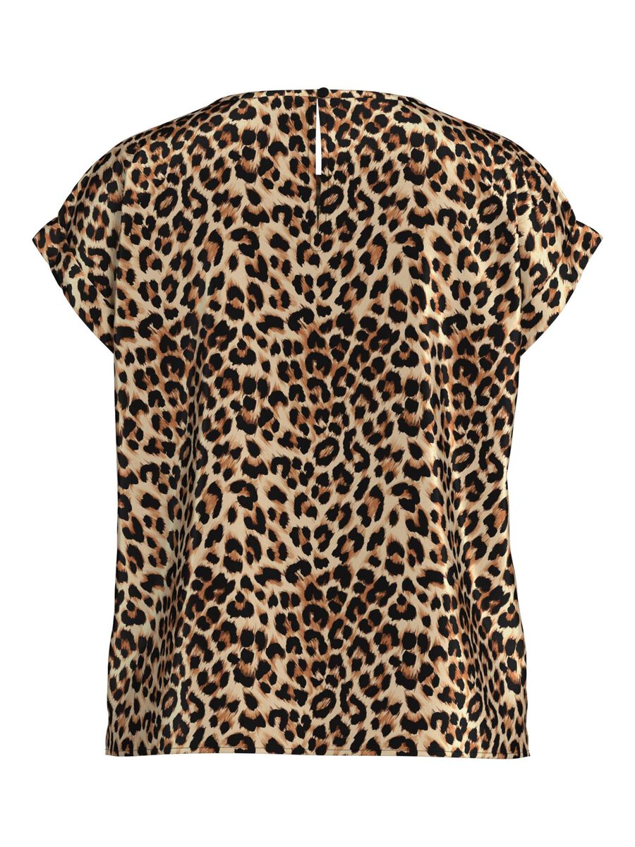 Elle Satin Top (Caramel Cafe/Leopard)