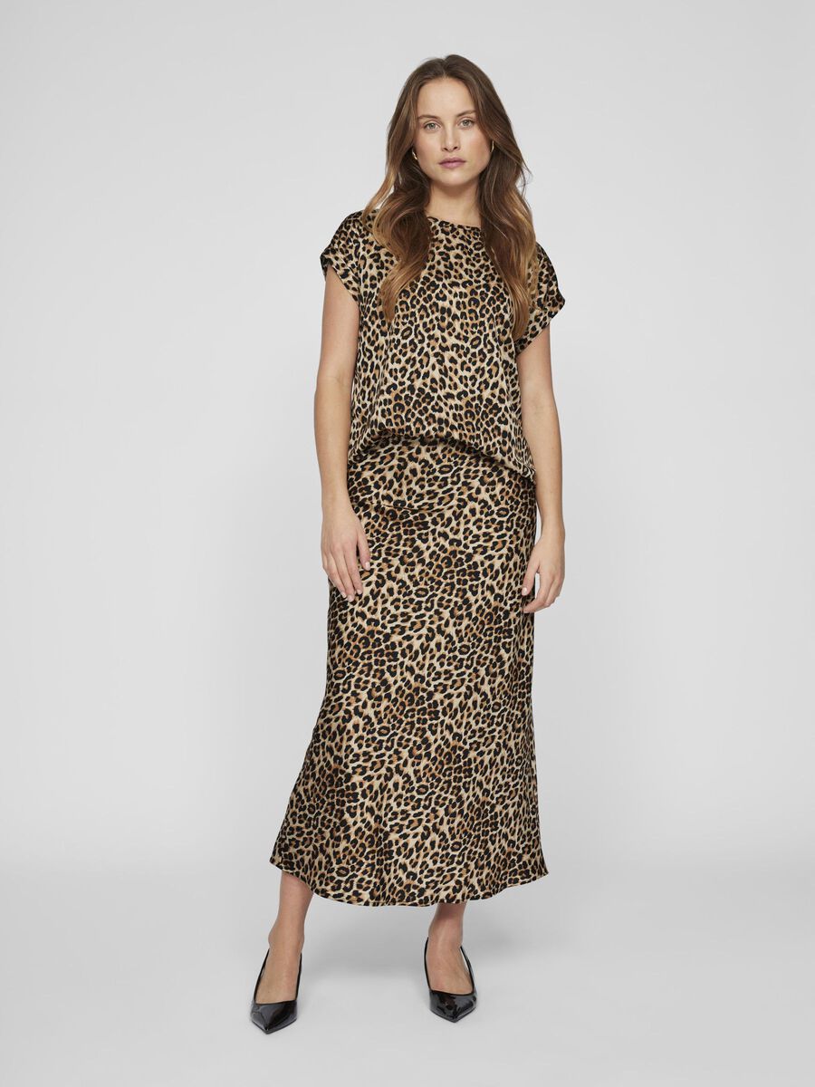 Elle Satin Top (Caramel Cafe/Leopard)