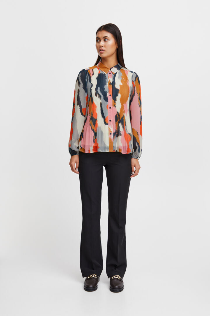 THE LILY PLEATED SHIRT (HEATHER ROSE)