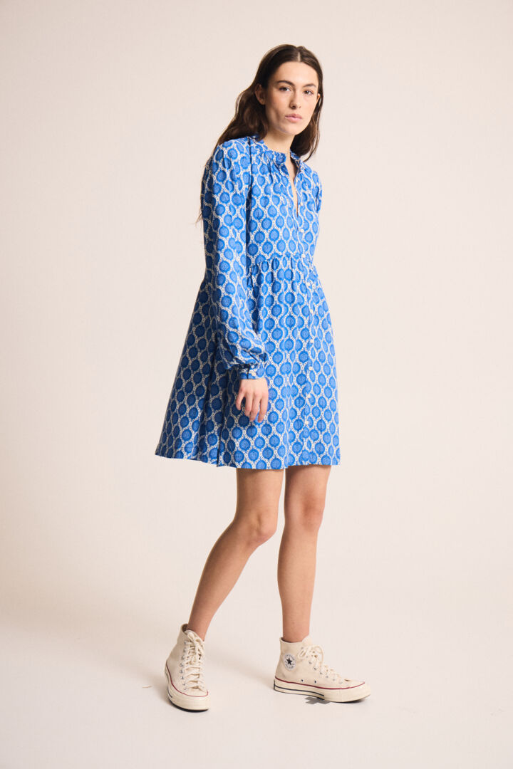 Sreena Mini Smock Dress (Turkish Sea)