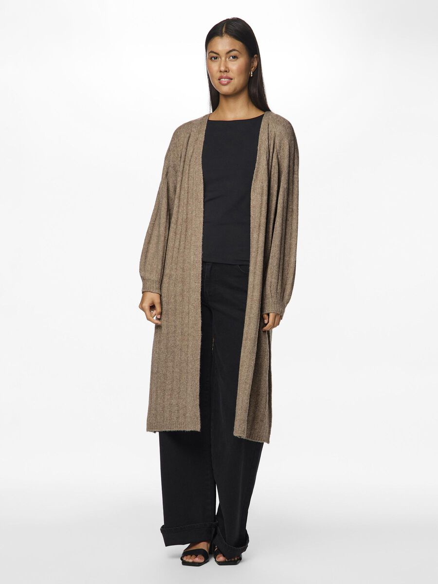 Maggy Long Knit Cardigan (Taupe Grey)