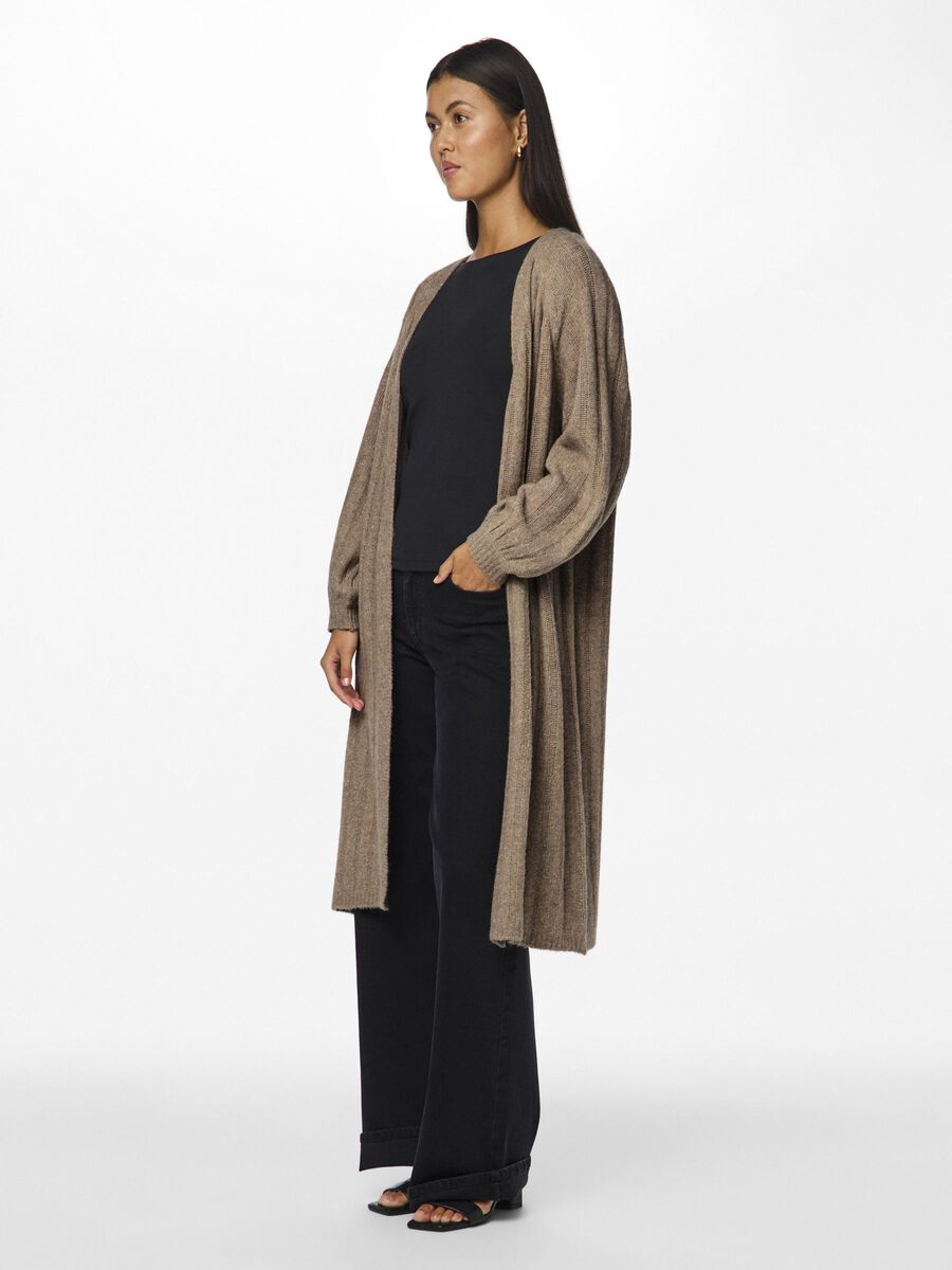 Maggy Long Knit Cardigan (Taupe Grey)