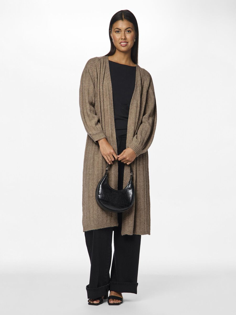 Maggy Long Knit Cardigan (Taupe Grey)