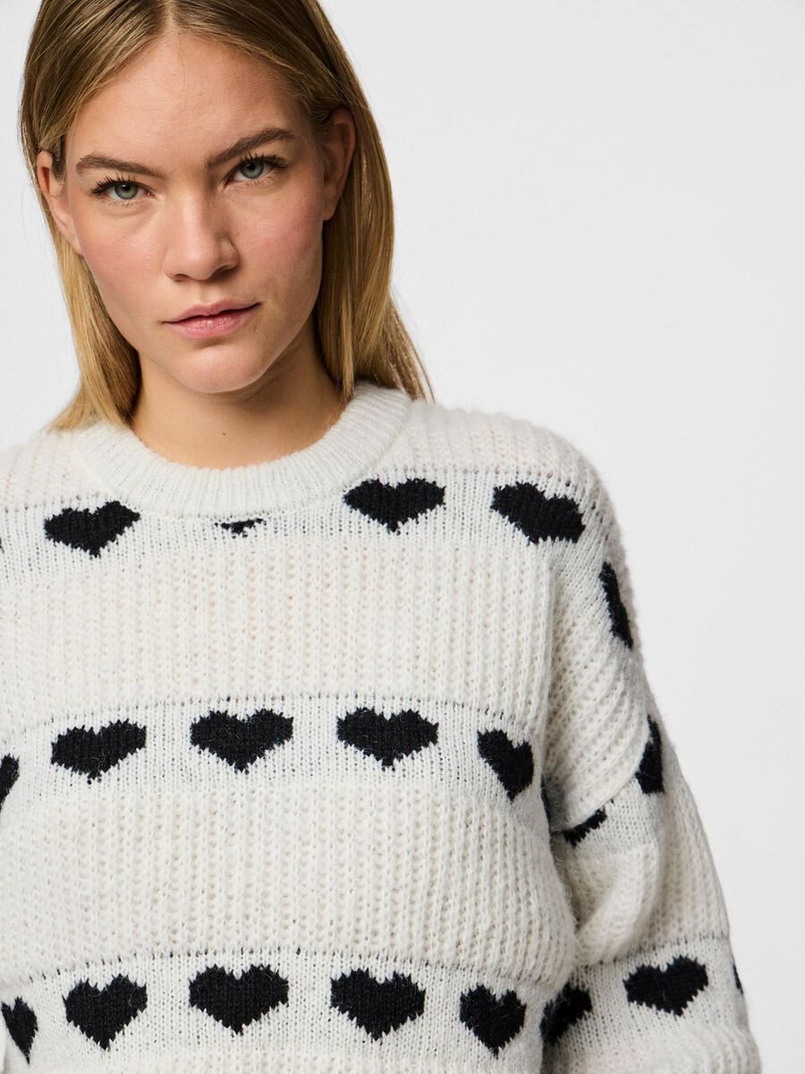 Nove Knit Jumper (Cloud Dancer/Black Heart)