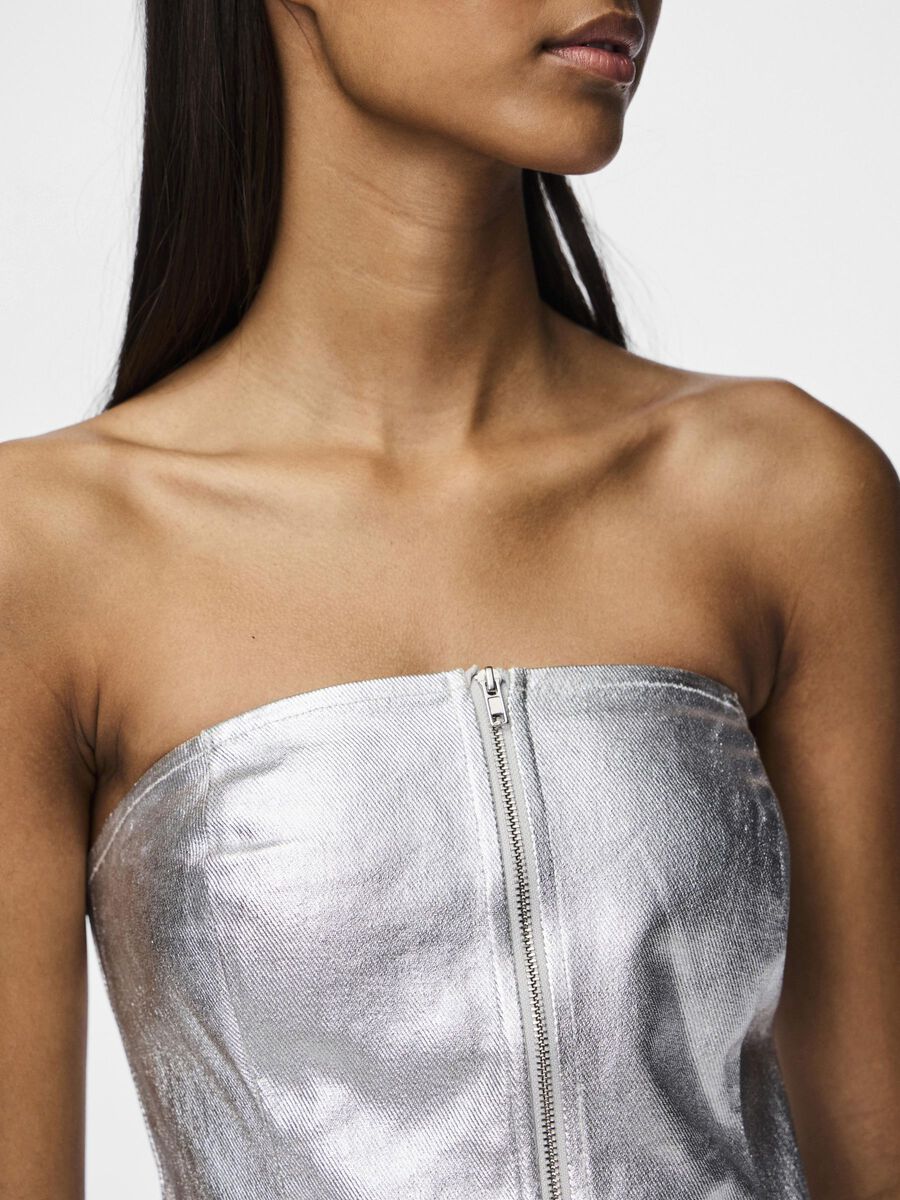 Dessa Bandeau Top (Silver)