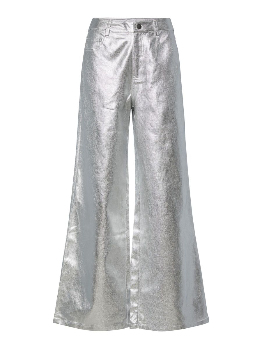 Dessa Wide Leg Trousers (Silver)