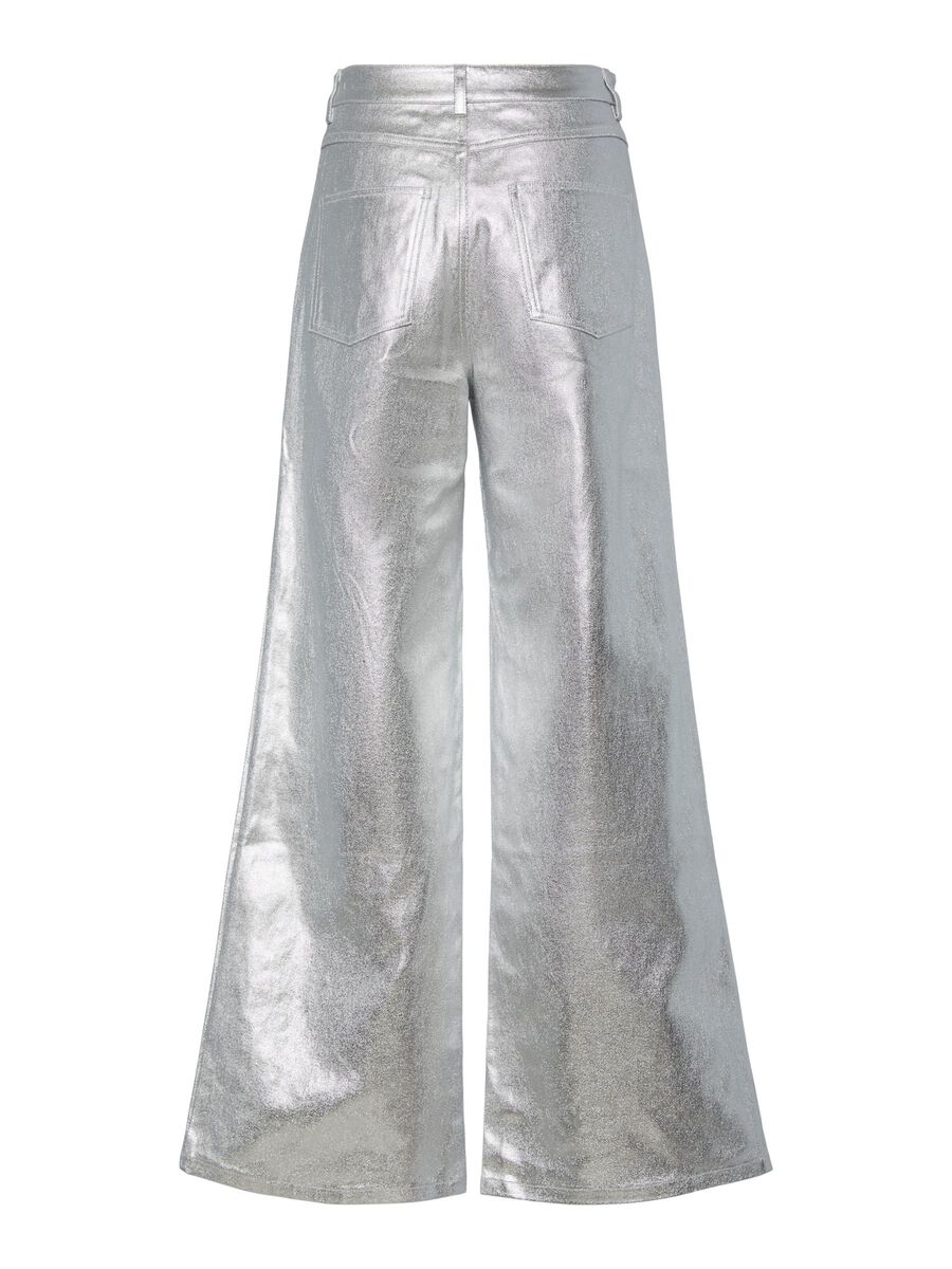 Dessa Wide Leg Trousers (Silver)