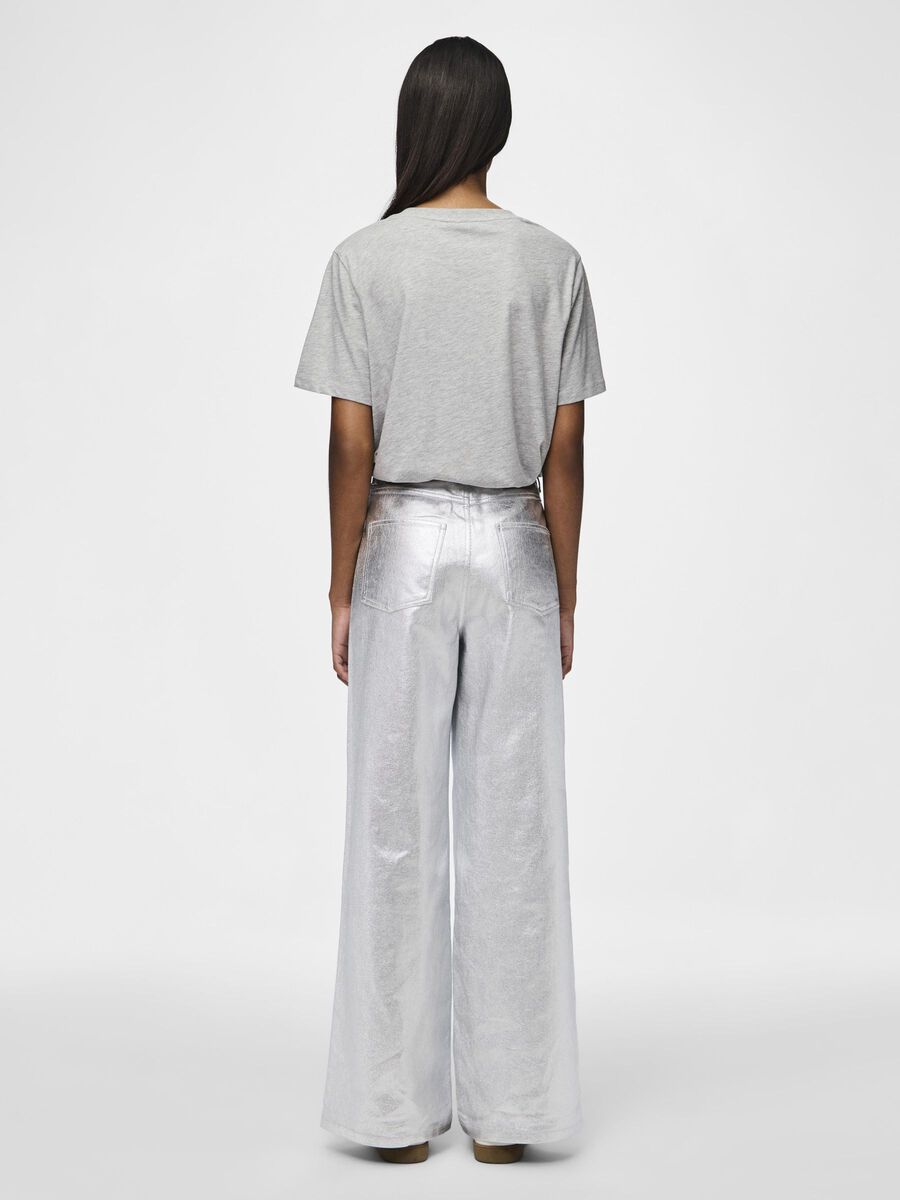 Dessa Wide Leg Trousers (Silver)