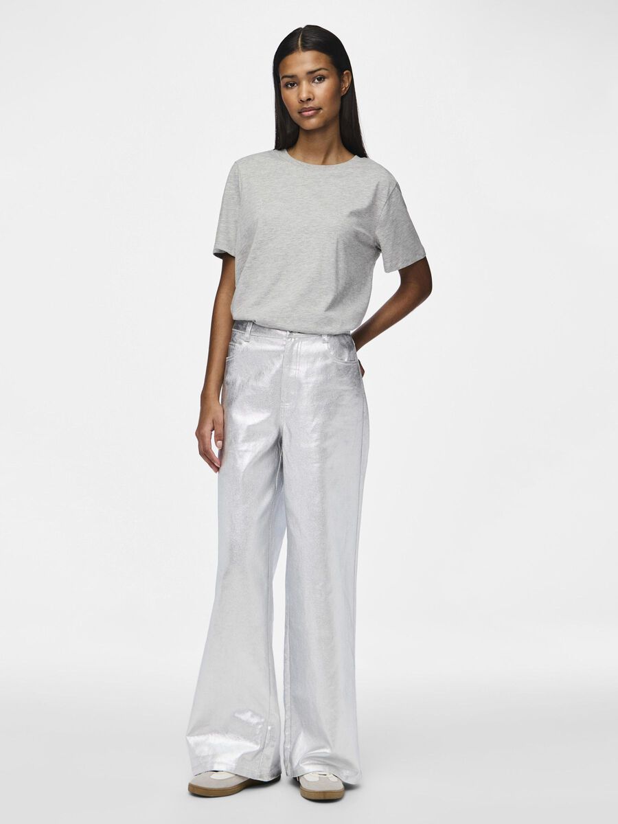 Dessa Wide Leg Trousers (Silver)