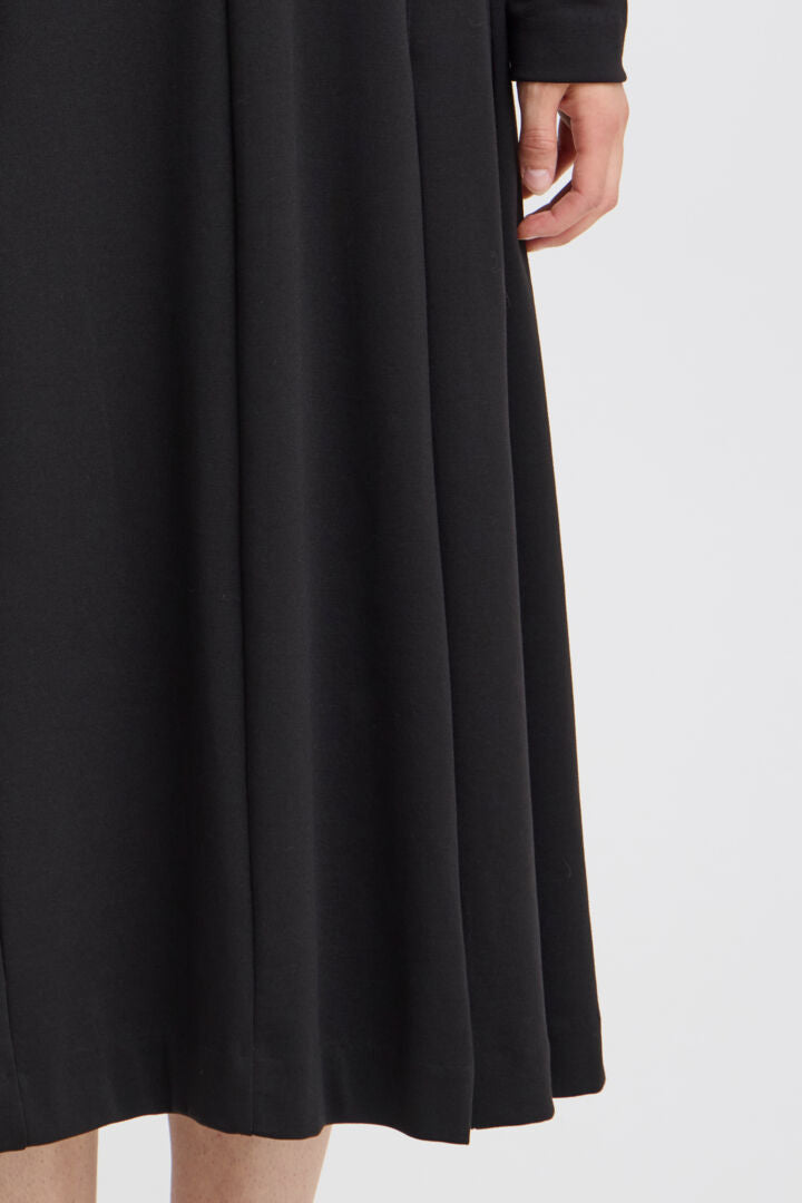 Simone Long Sleeve Midi Dress (Black)