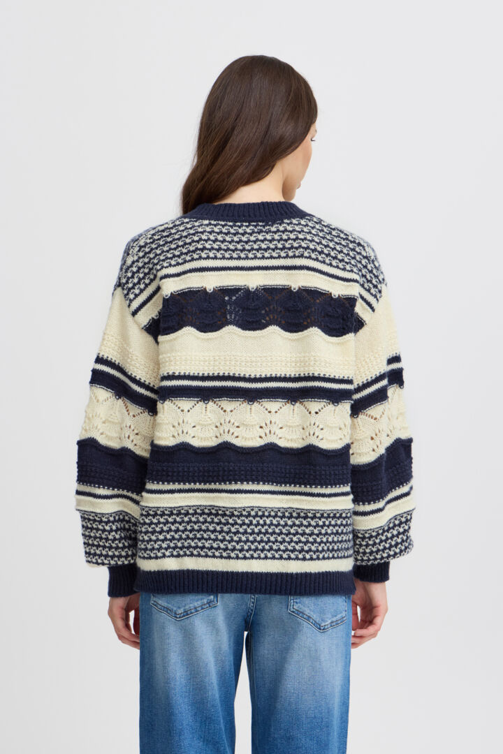 Ash V-Neck Jumper (Total Eclipse Strip)