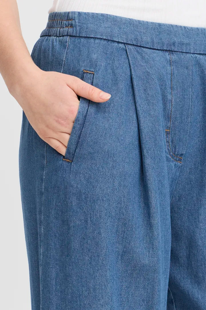 Archer Wide Leg Jeans (Washed Medium Blue)