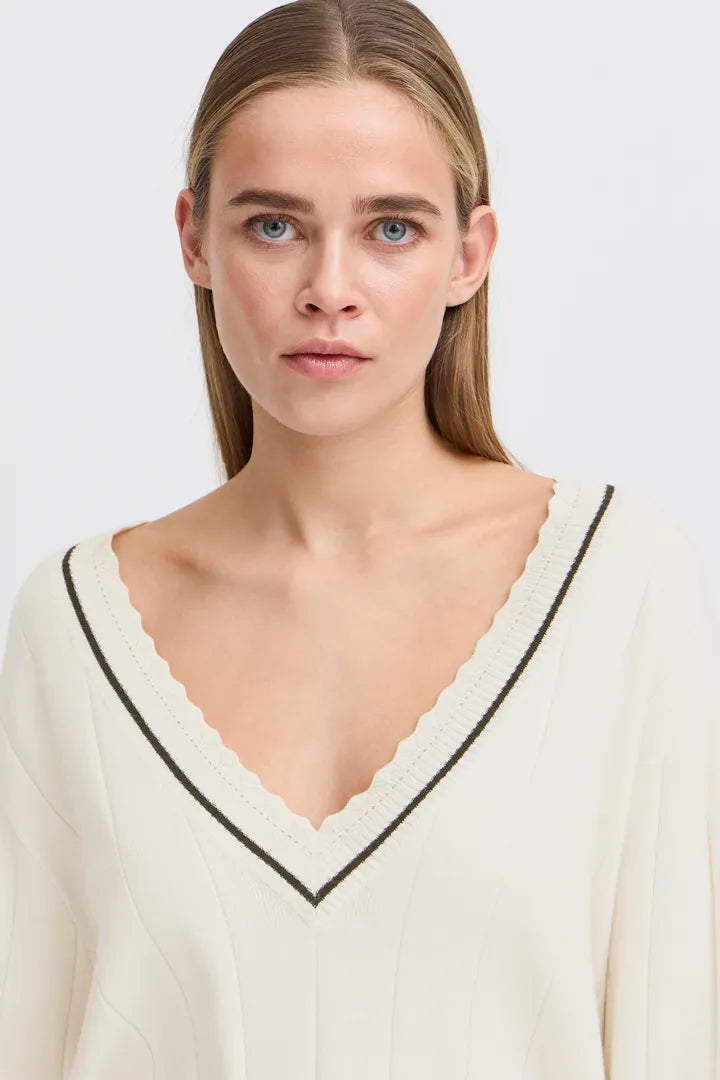 Zanora V-Neck Jumper (Birch)