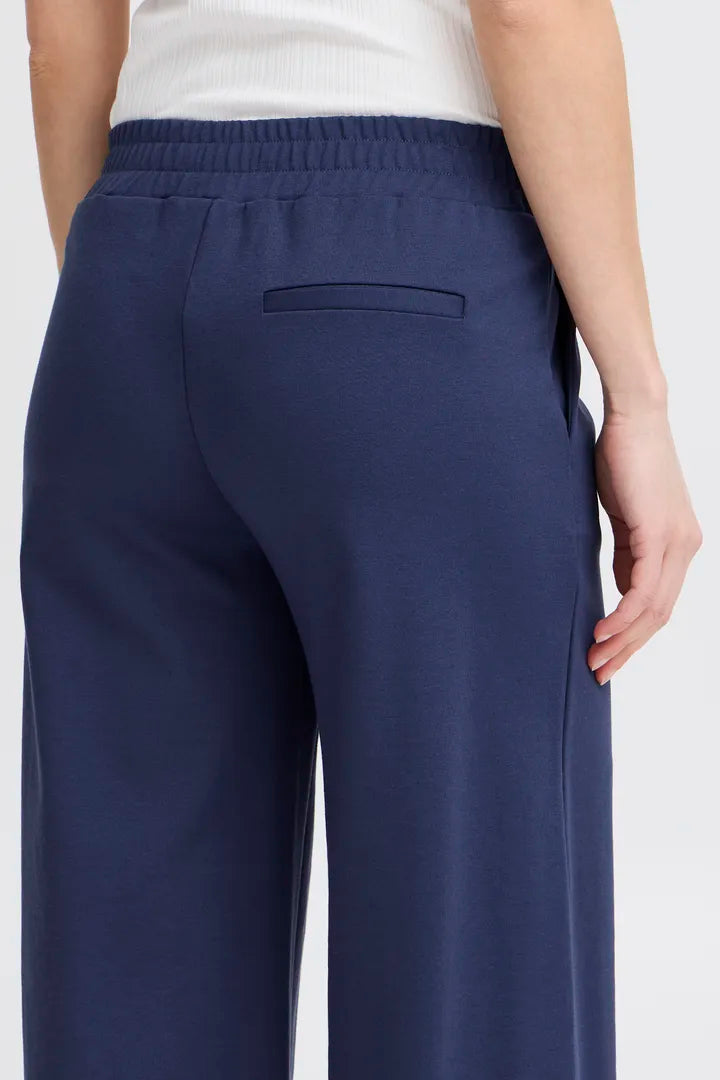 Kate Cropped Wide Leg Pants (Medieval Blue)