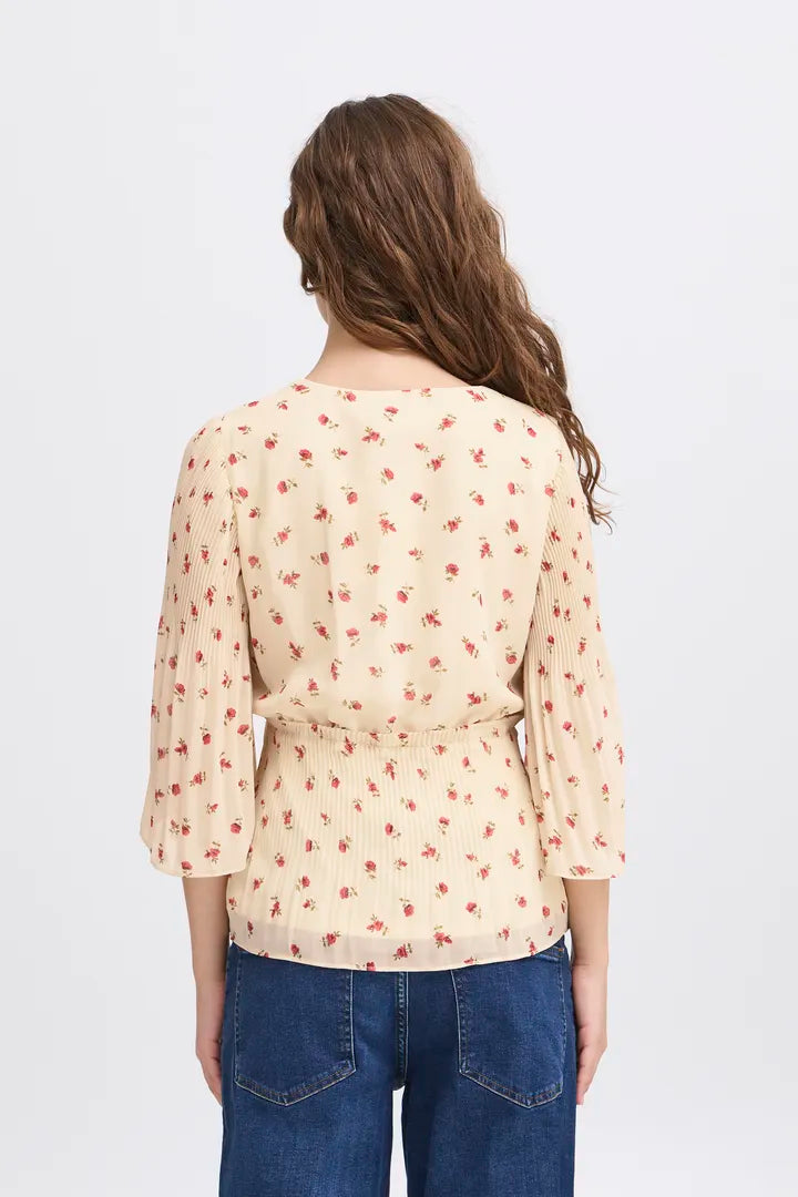 Rose Long Sleeve Top (Geranium Flower)