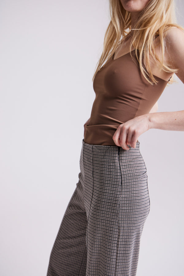 KATE PLAID TROUSERS (SAND)