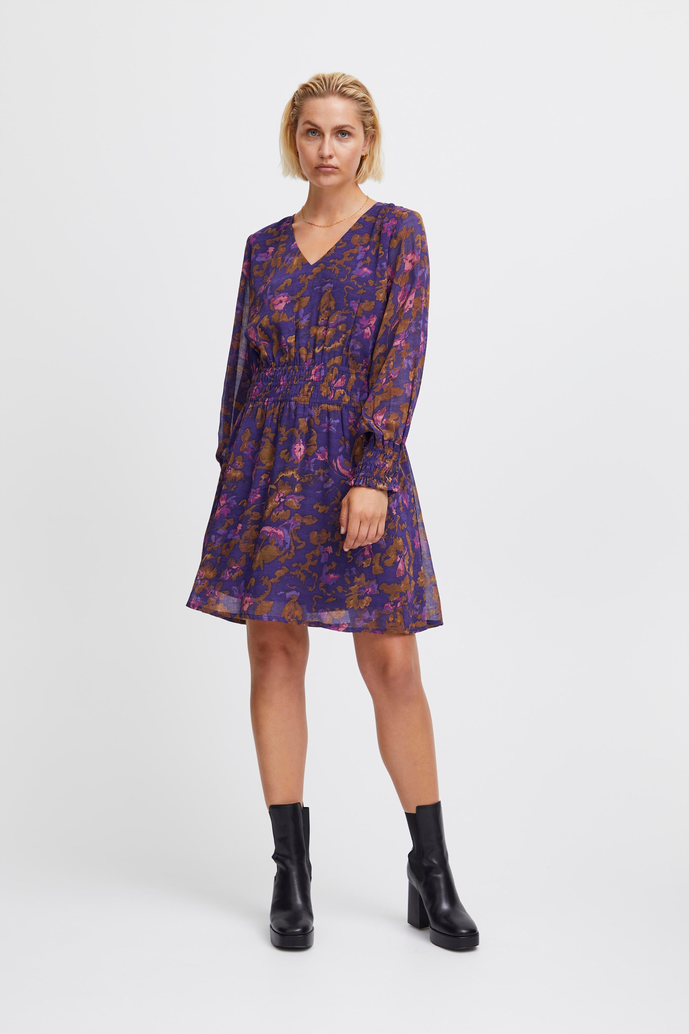 NILLY DRESS (PURPLE MULTI FLOWER)