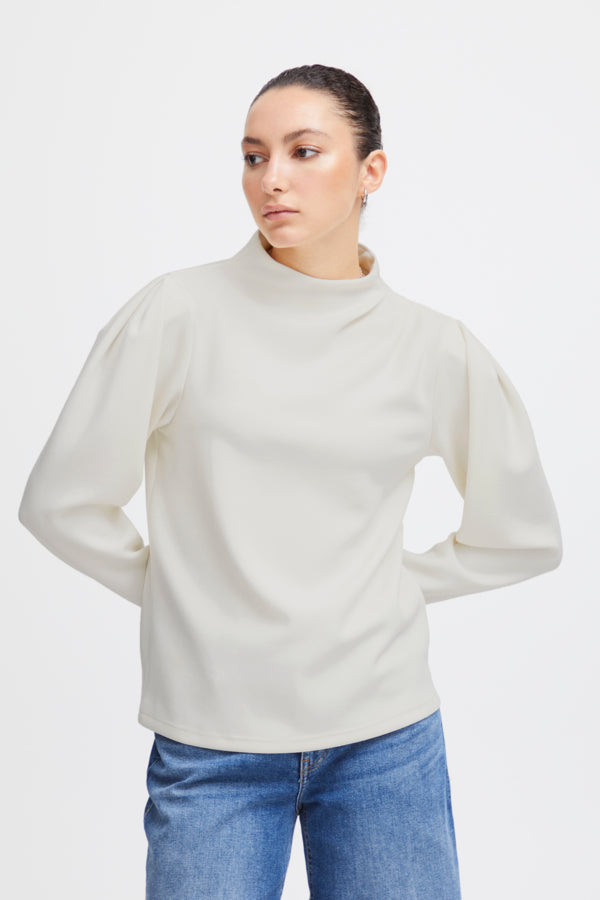 Naida Long Sleeve Top (White)