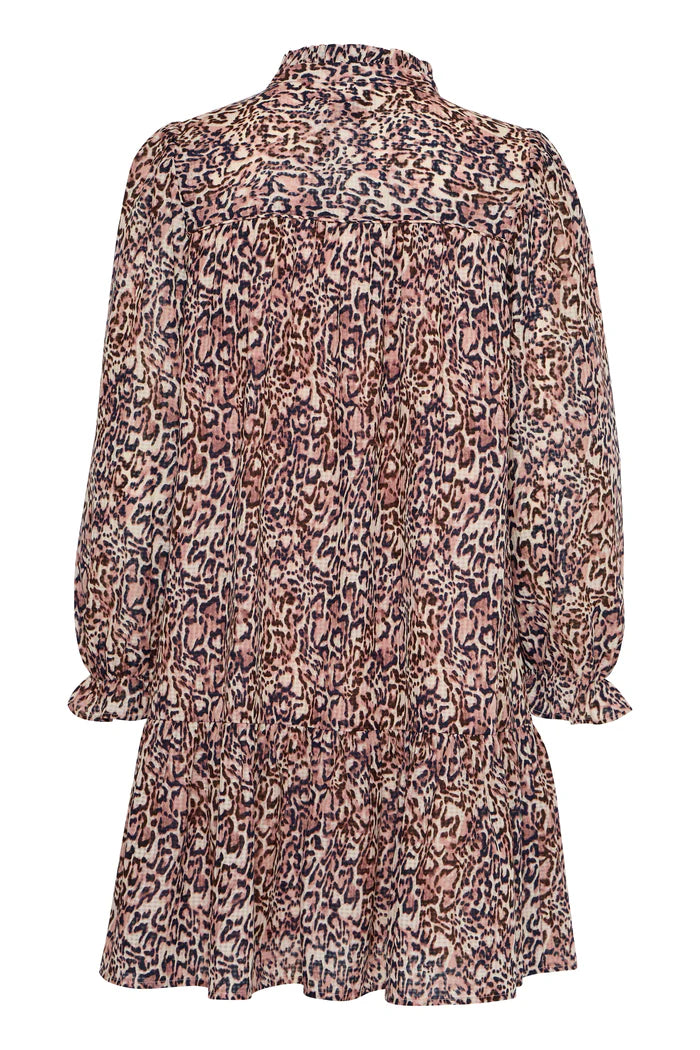 Fary Long Sleeve Mini Dress (Leopard)