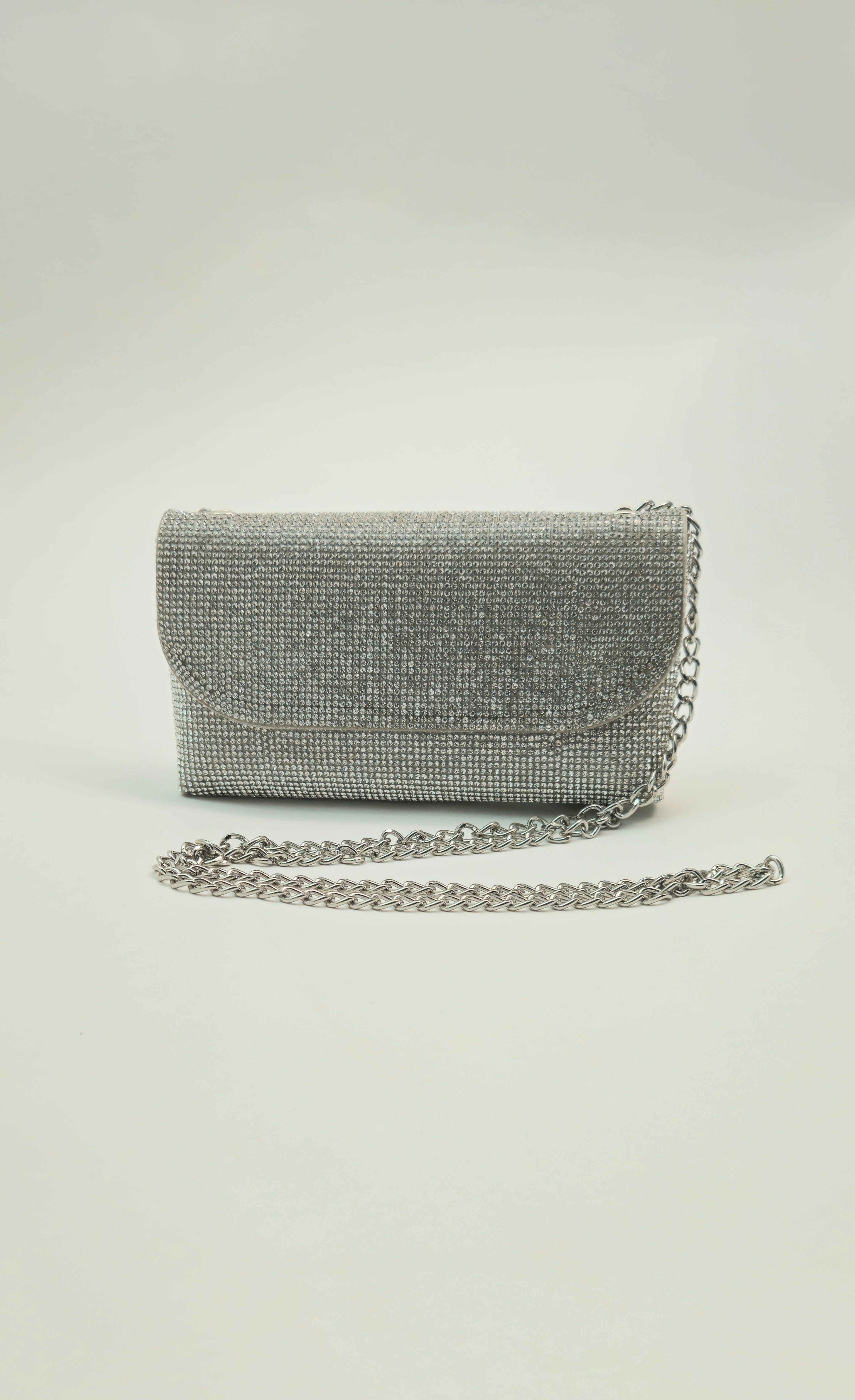 Britney Diamante Crossbody Bag (Silver)