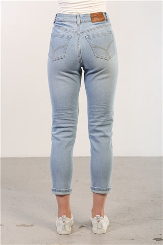 KEILE MOM JEANS SHORT LEG (LIGHT BLUE)