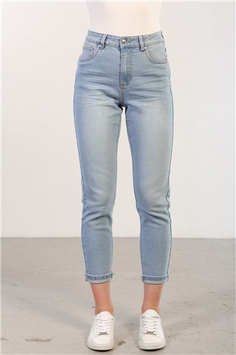 KEILE MOM JEANS SHORT LEG (LIGHT BLUE)