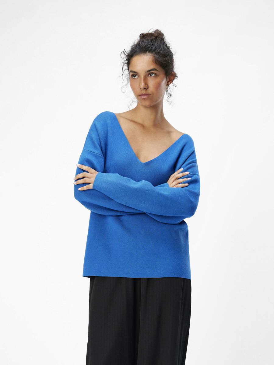 Rayna V-Neck Jumper (Lapis Blue)