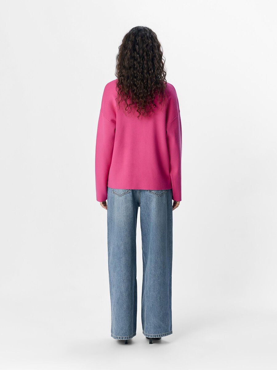 Rayna V-Neck Jumper (Raspberry Sorbet)