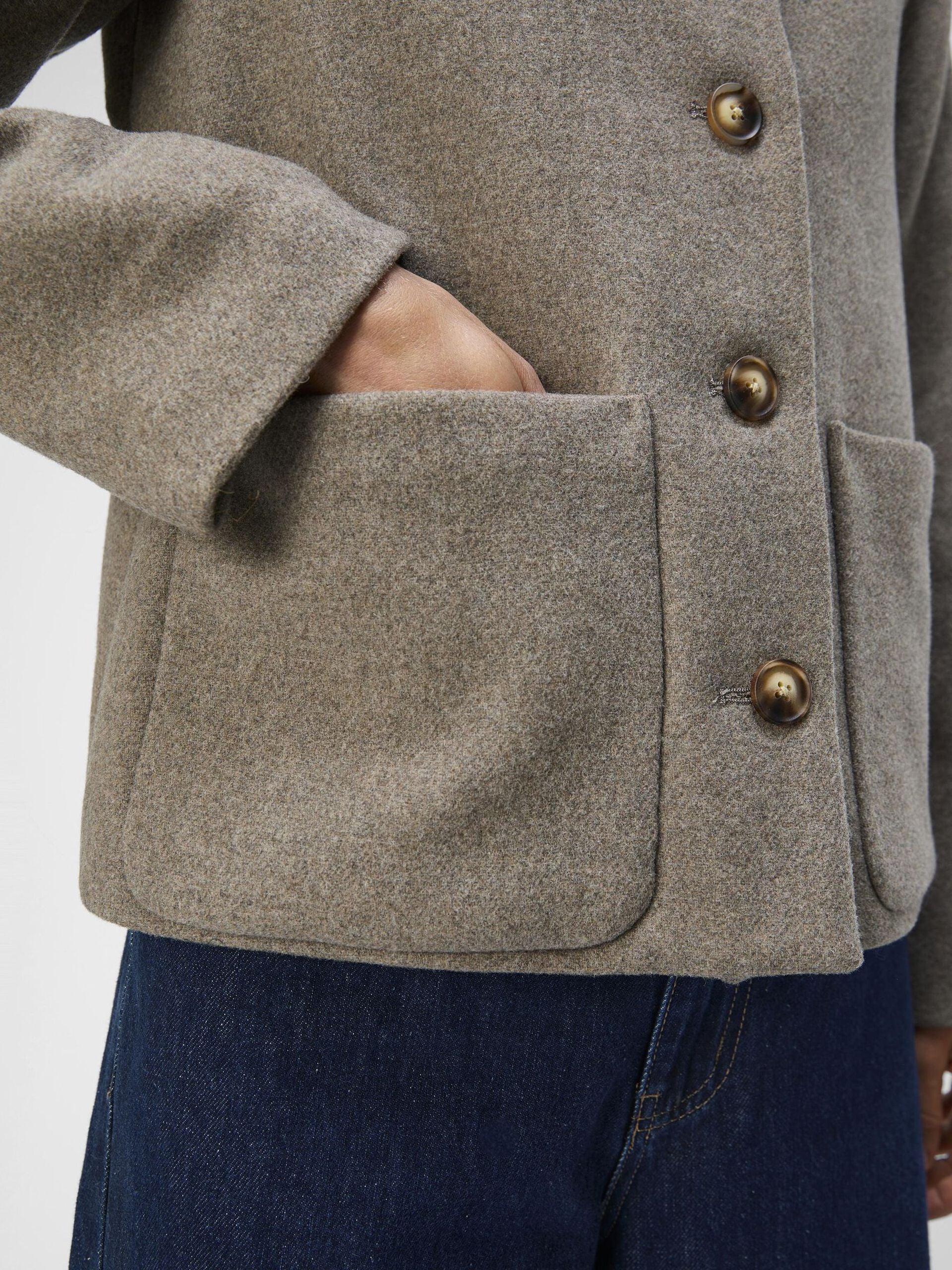 Pisa Wool Jacket (Desert Taupe/Melange)