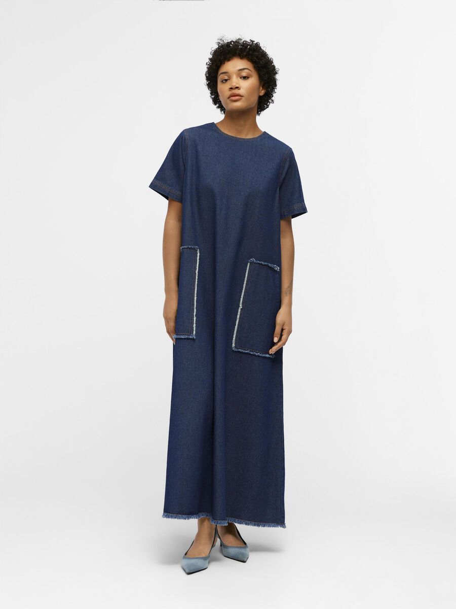 HARLOW LONG DENIM DRESS (DENIM/RINSE WASH)