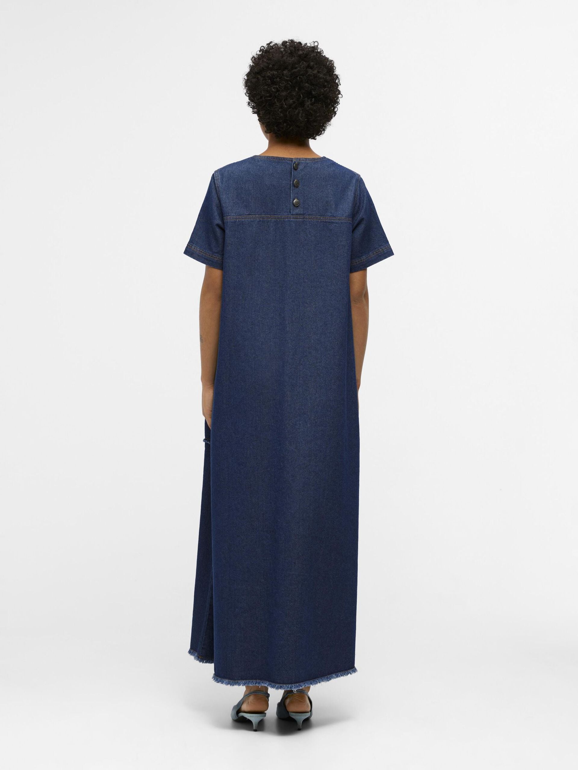 HARLOW LONG DENIM DRESS (DENIM/RINSE WASH)