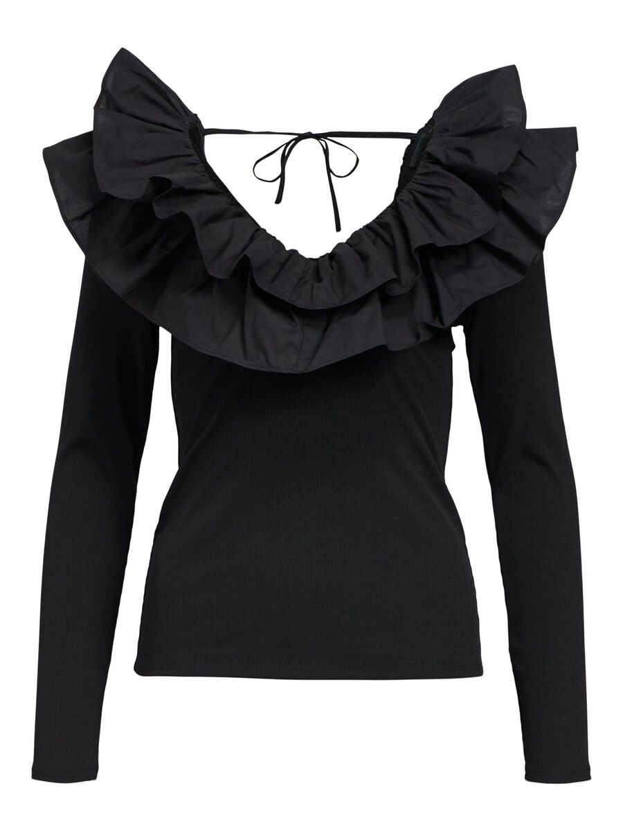 Jennifer Ruffle Top (Black)