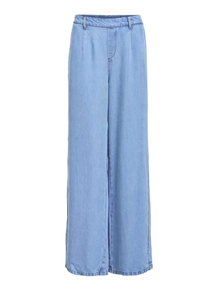 Fame Wide Leg Pants (Light Blue Denim)