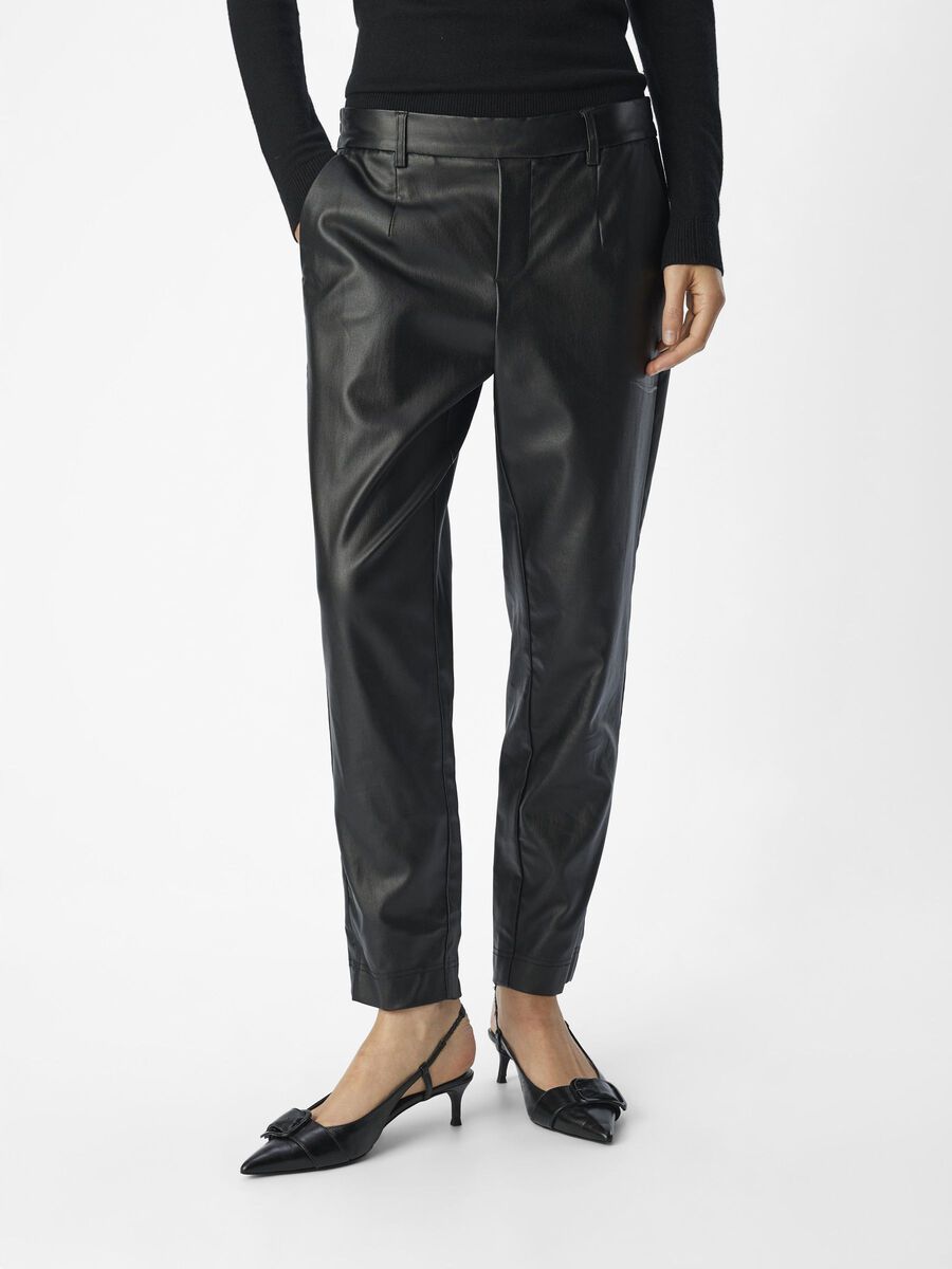 Emma Tapered Coated Pants (Black)