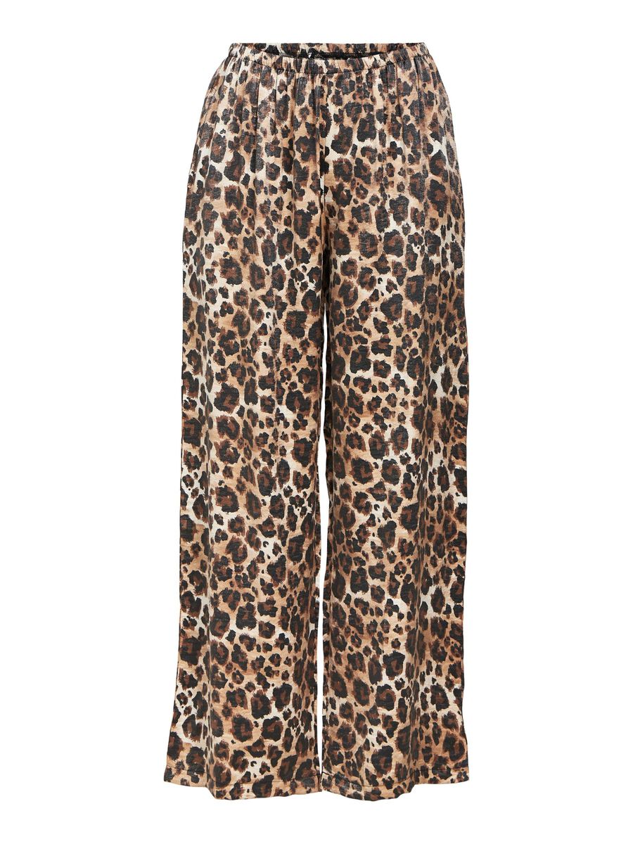 Jenny Wide Leg Trousers (Leopard)