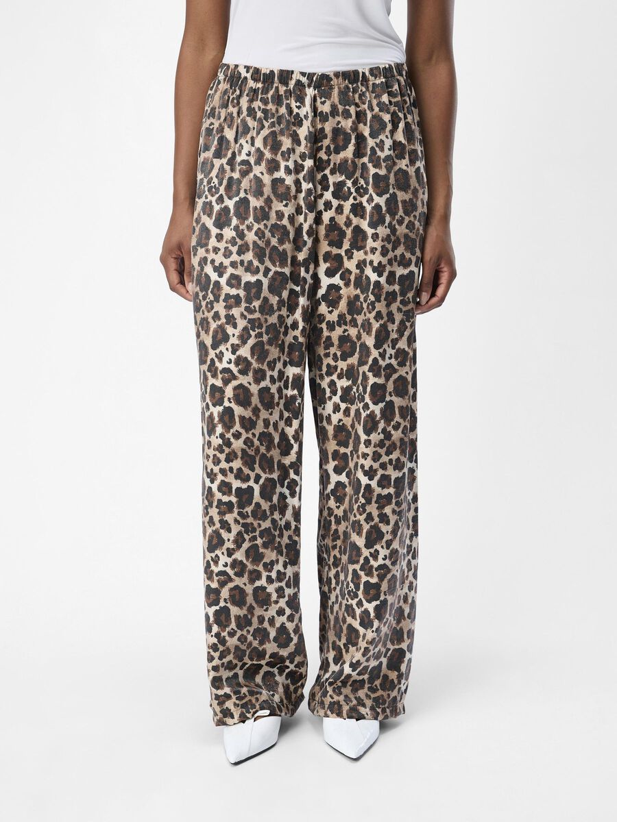 Jenny Wide Leg Trousers (Leopard)