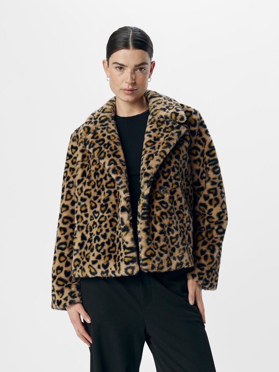 Jaddie Faux Fur Jacket (Humus/Leo)