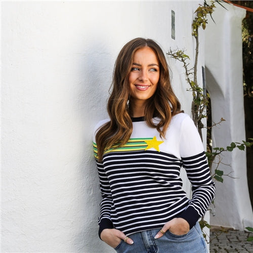 Elaine Stripe Jumper (Navy)