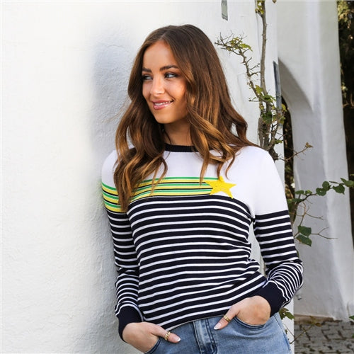 Elaine Stripe Jumper (Navy)