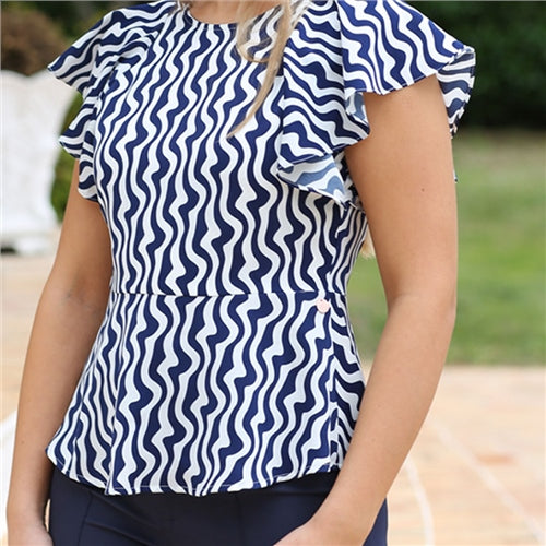 POLLY TOP (NAVY/WHITE)