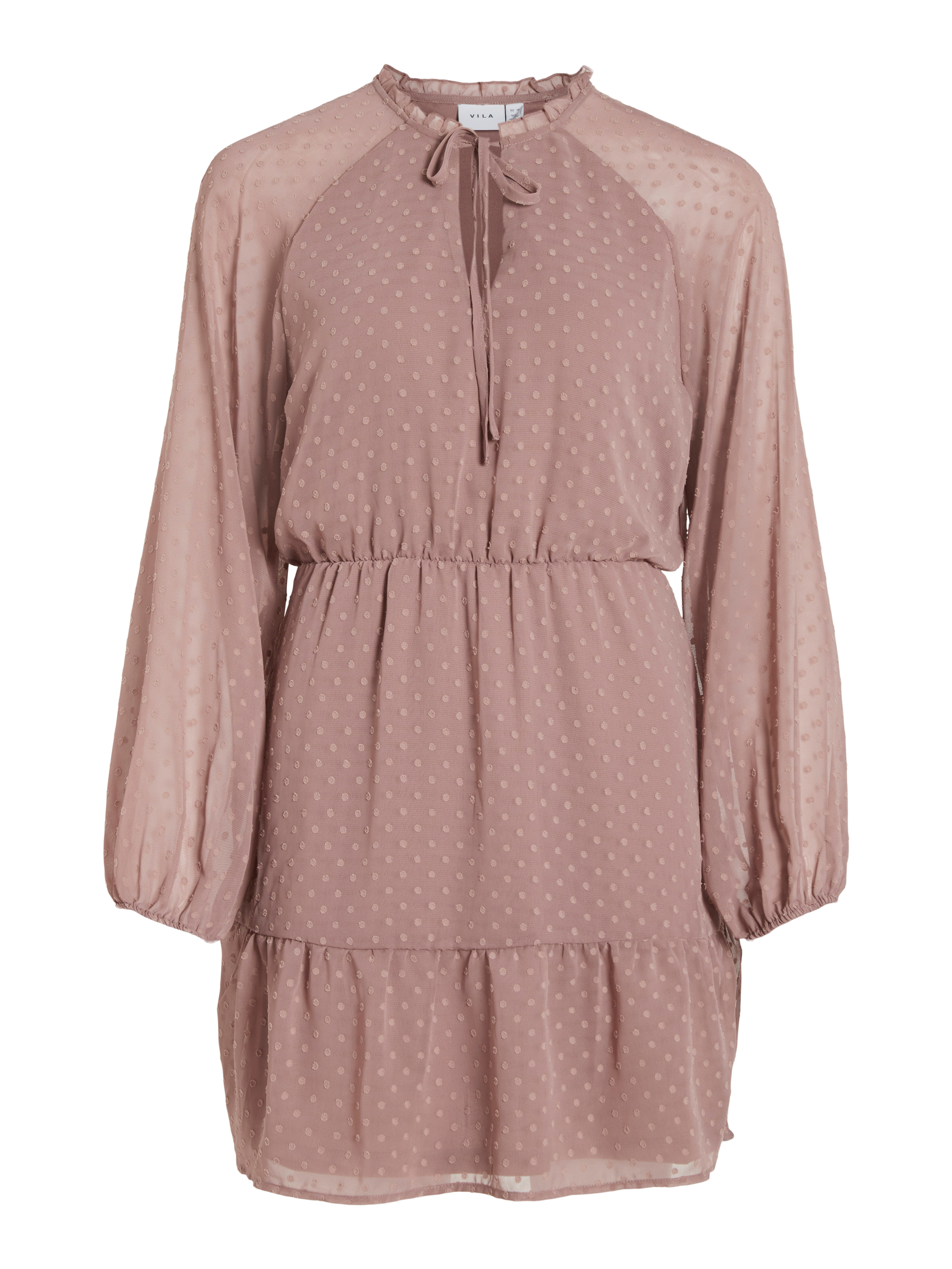 DOBBY L/S SHORT DRESS (TWILIGHT MAUVE)