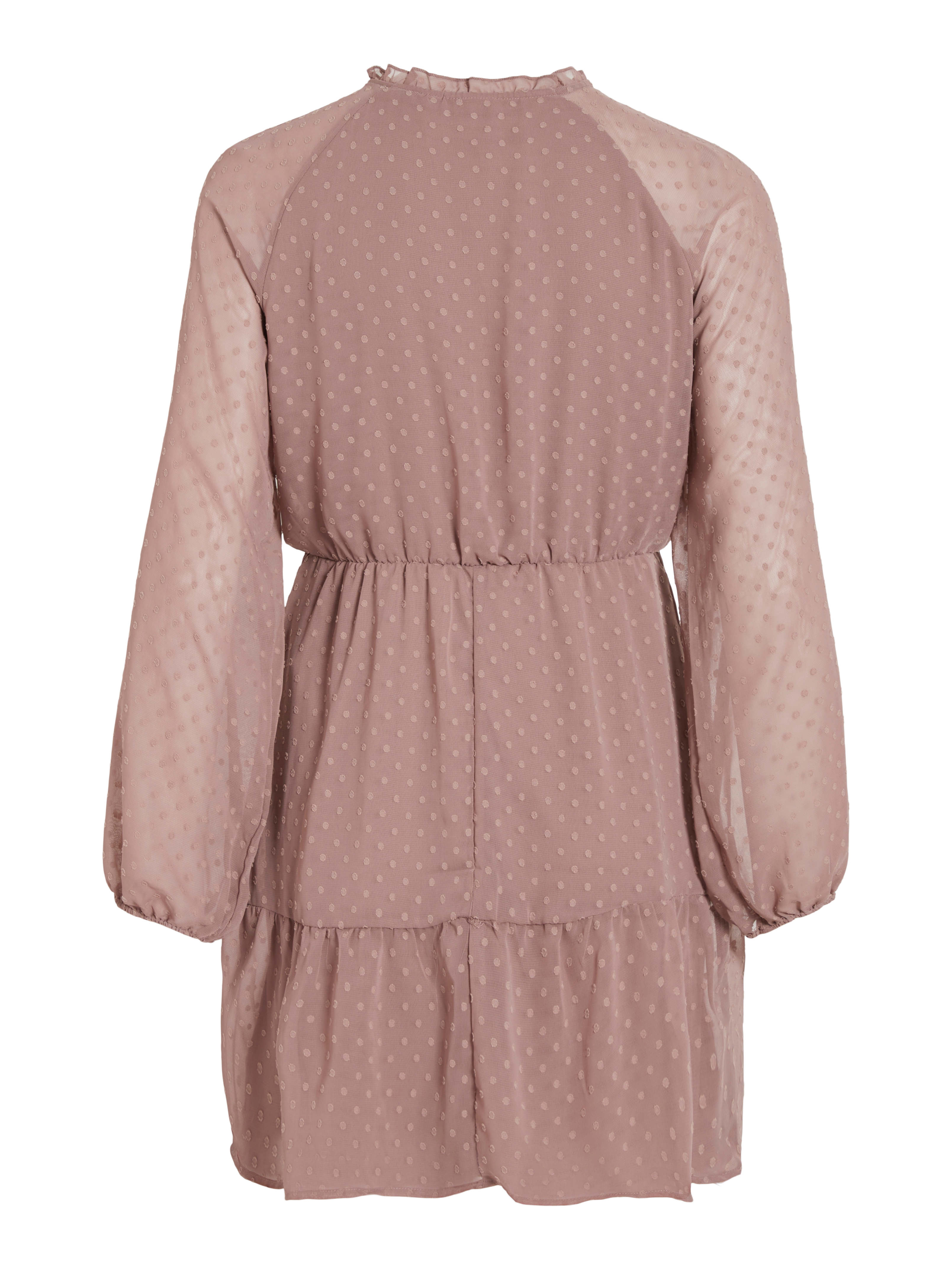 DOBBY L/S SHORT DRESS (TWILIGHT MAUVE)