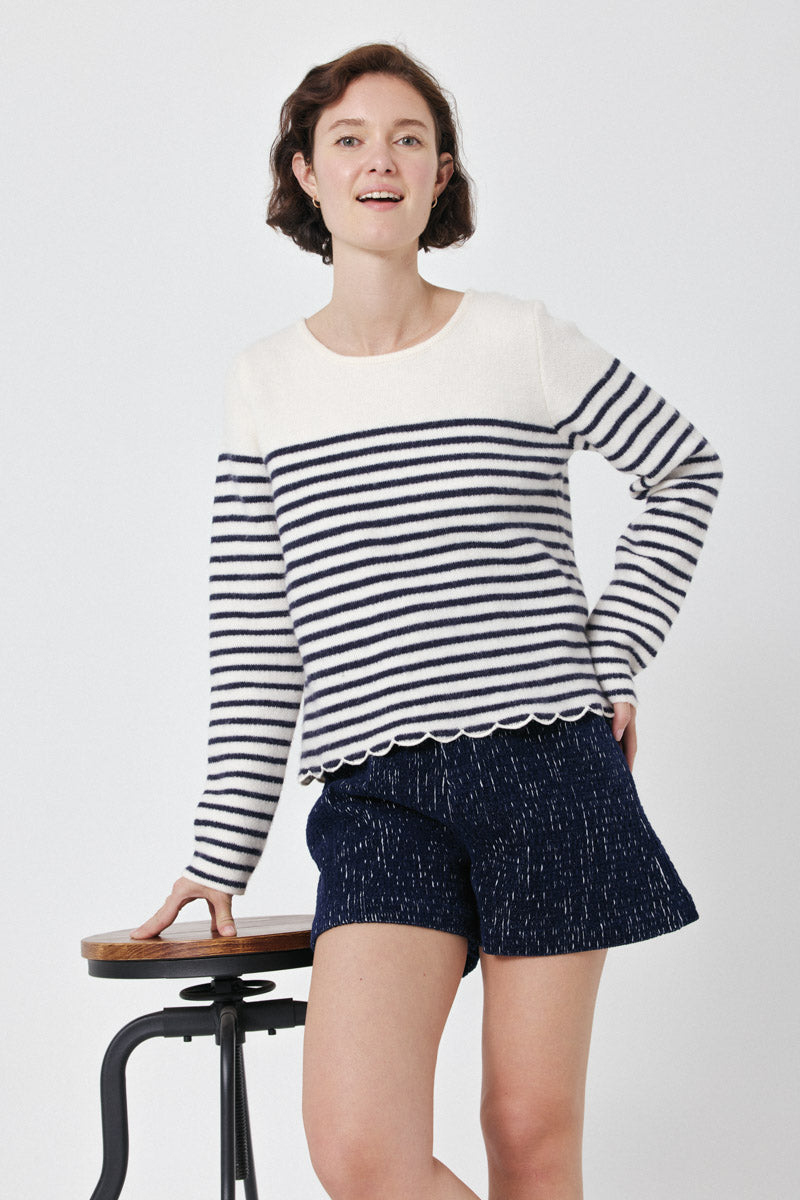 Rachel Jumper (Cream/Navy)