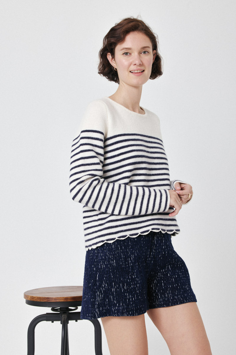 Rachel Jumper (Cream/Navy)