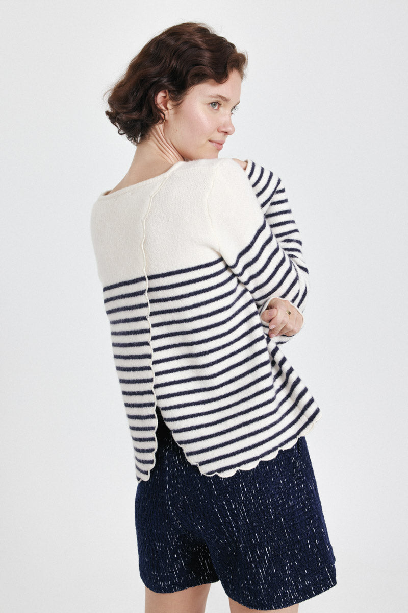 Rachel Jumper (Cream/Navy)