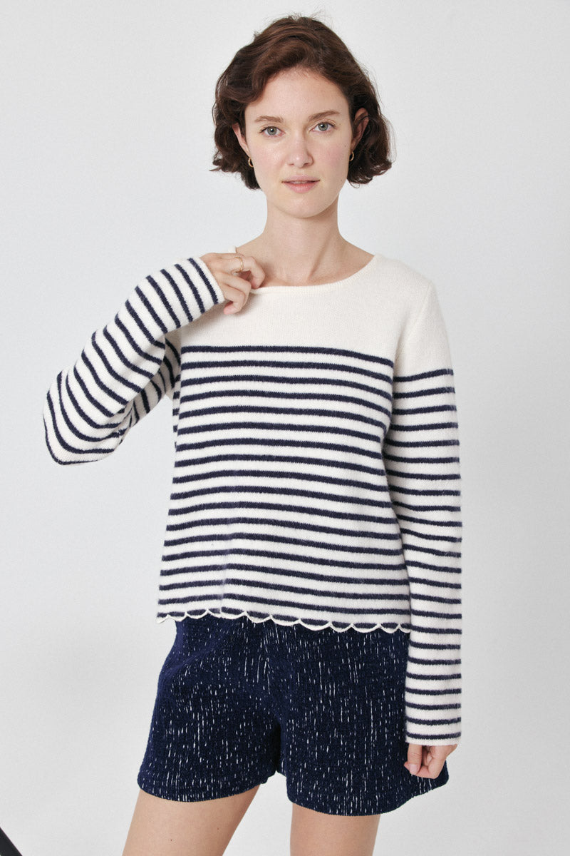 Rachel Jumper (Cream/Navy)