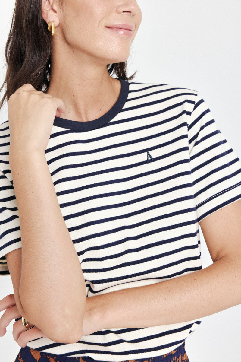 Veronique T-Shirt Top (Navy)